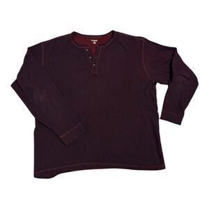 Roundtree & Yorke Button-down Neck Sweater Shirt Men’s Size XL Deep Burgundy